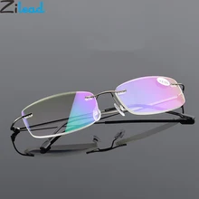 Zilead Ultralight Alloy Frameless Reading Glasses Anti Blue Light Business Prebyopia Spectacles Hyperopia Eyeglasses Eyewear