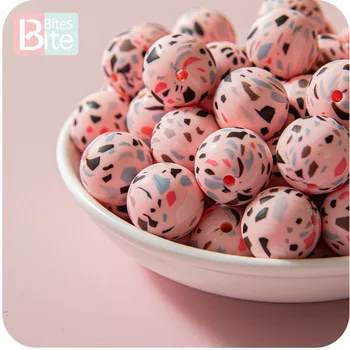 

5pc Silicone Teething Bead 15MM Baby Teether Toy Food Grade Silicone DIY Necklace Bracelet Montessori Newborn Gift Baby Products