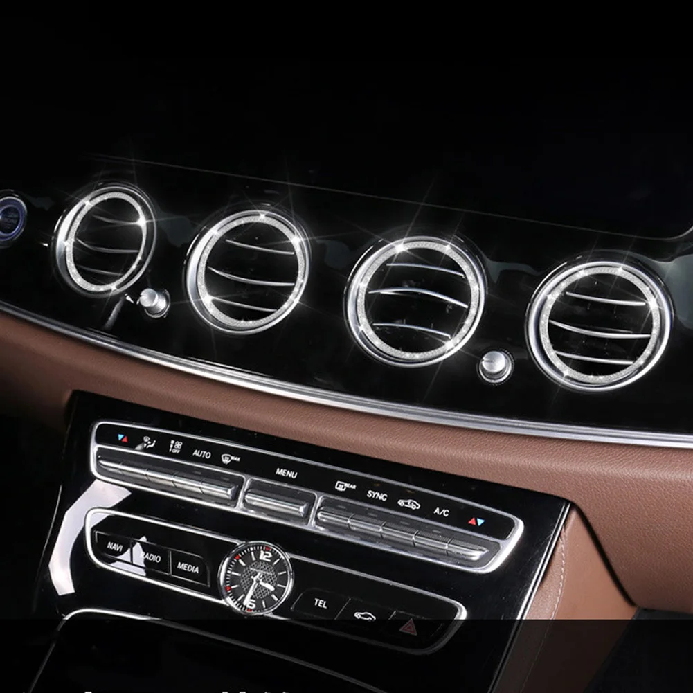 3 Цвета для Mercedes Benz E Class W213 E200/260/300/320- автомобильные аксессуары центральная система кондиционирования воздуха на выходе кольцо с бриллиантом накладка