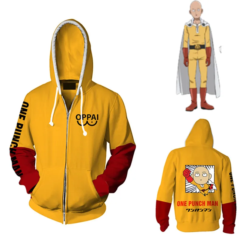 Аниме ONE PUNCH MAN кофты с капюшоном, посвященные Сайтаме Костюмы для косплея ONE PUNCH MAN 3D куртки с капюшоном и принтом кофты Косплэй мужская повседневная куртка с капюшоном