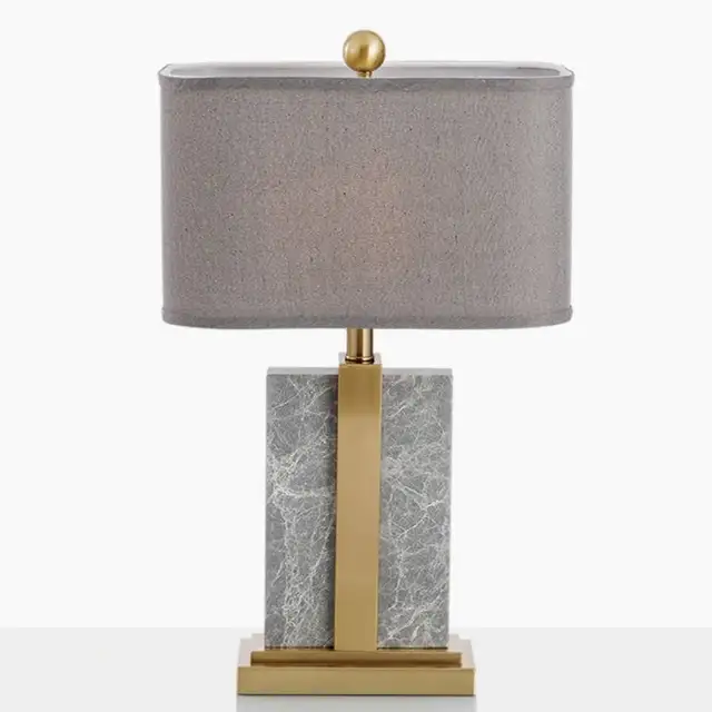 Modern minimalist style rectangular marble decorative table lamp 6