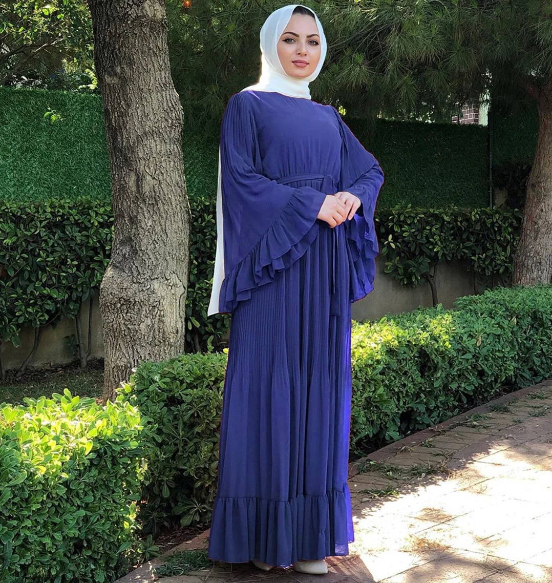 Мусульманский край лотоса платья abaya кардиган-кимоно длинные халаты Туника Jubah Ближний Восток Рамадан арабский Исламская, молитвенная