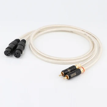 

pair hi-end Silver-Platedr OFC pure copper RCA male to XLR male Audio Interconnect Cable hifi audio extesion cord cable
