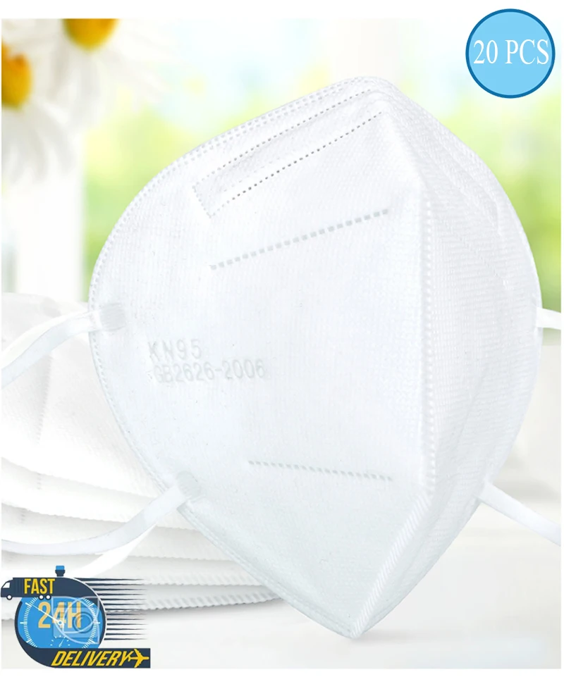 

KN95 Mask 20pcs Mask FFP2 Breathable Mouth Mask Disposable Ear loop Face Masks