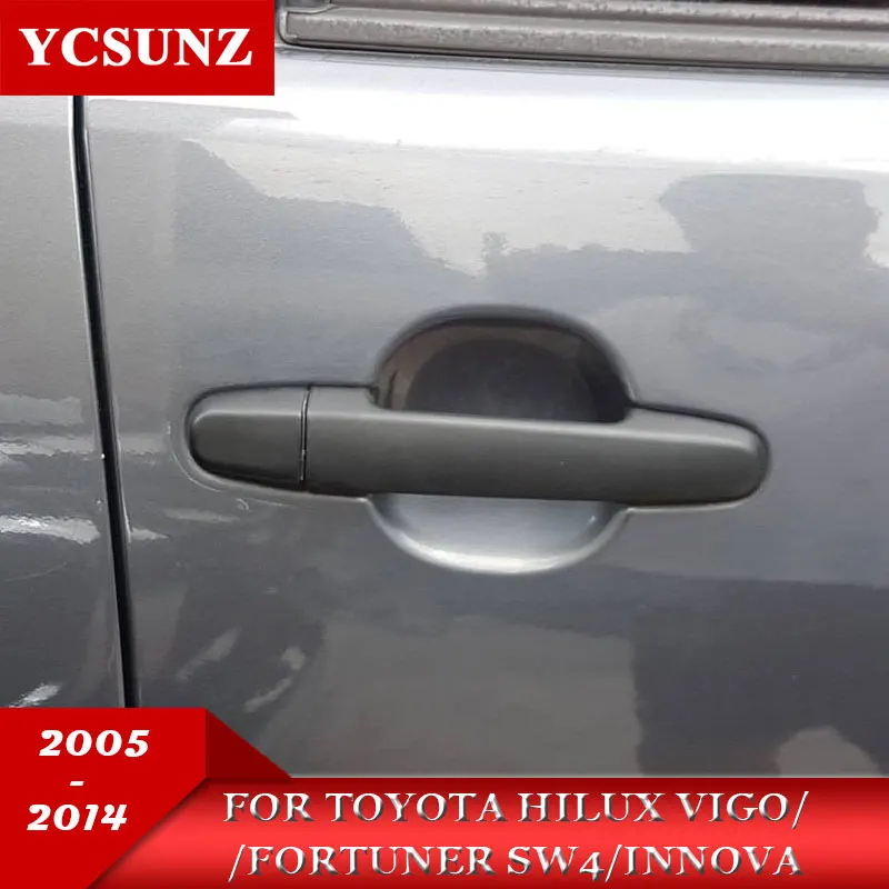 Автомобильные аксессуары ABS черная дверная ручка Крышка для Toyota Hilux Vigo 2005 2014 Fortuner