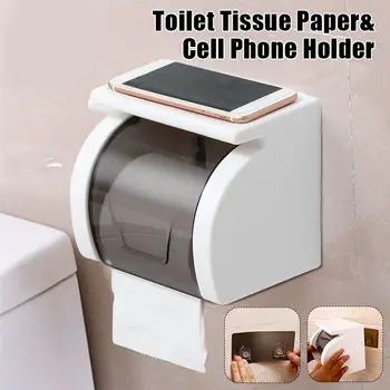 

Toilet Paper Holder Waterproof Wall Mounted for Toilet Paper Tray Roll Paper Tube Storage Box Tray Tissue Box Shelf Bathroom