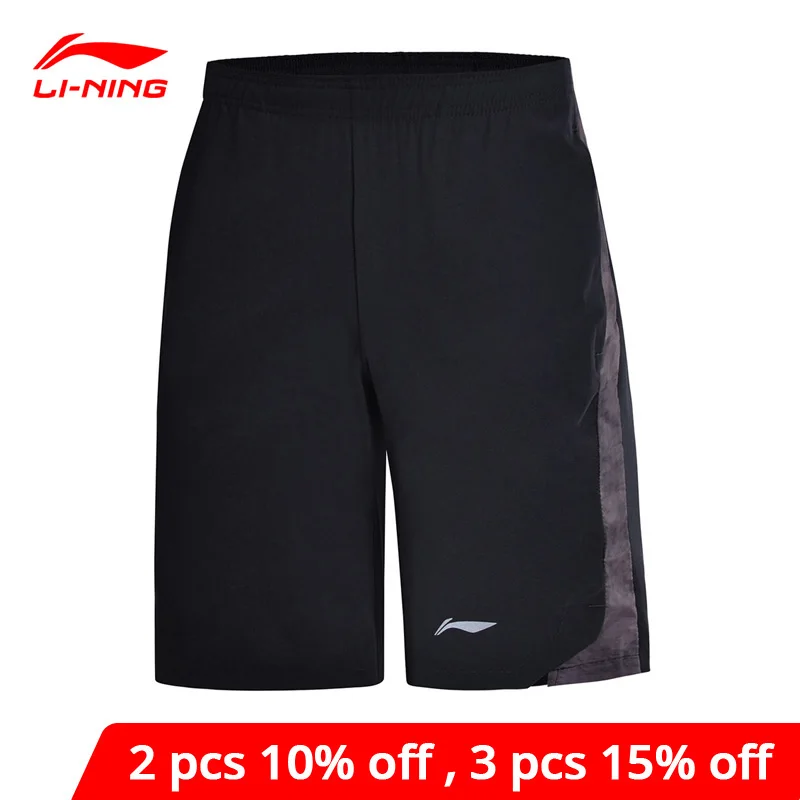 Мужские спортивные шорты Li Ning удобные дышащие из полиэстера и спандекса прямые с