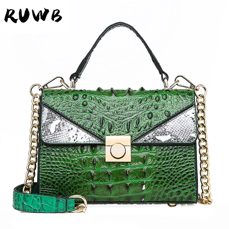 

RUWB European and American Style Fashion Chains Tote Bags Handbags Women Famous Brands Leather Messenger Shoulder Bag Sac A Main