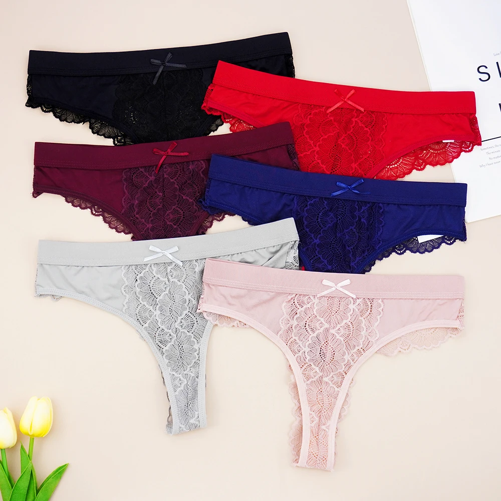 6 Pcs Lots Women Underwear Sexy Lingerie Feminina G Strings Thong For