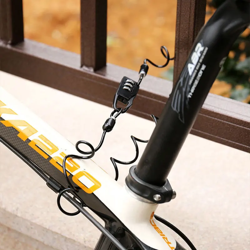 Мини велосипедный шлем кабельный замок 3 цифры Противоугонный провод линейный