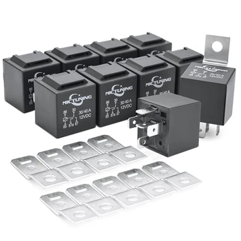 

MICTUNING DC 12V 30/40 Amp 5pin SPDT Relay - LED Light Bar Replacement Relays 10 Pack Relays Used In Led Work Light Fog Lamps
