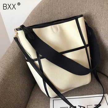 

[BXX] High Capacity Casual Canvas Shoulder Bags For Women 2020 Solid Color Handbags Female Travel Totes Lady Fashion Bag HM175