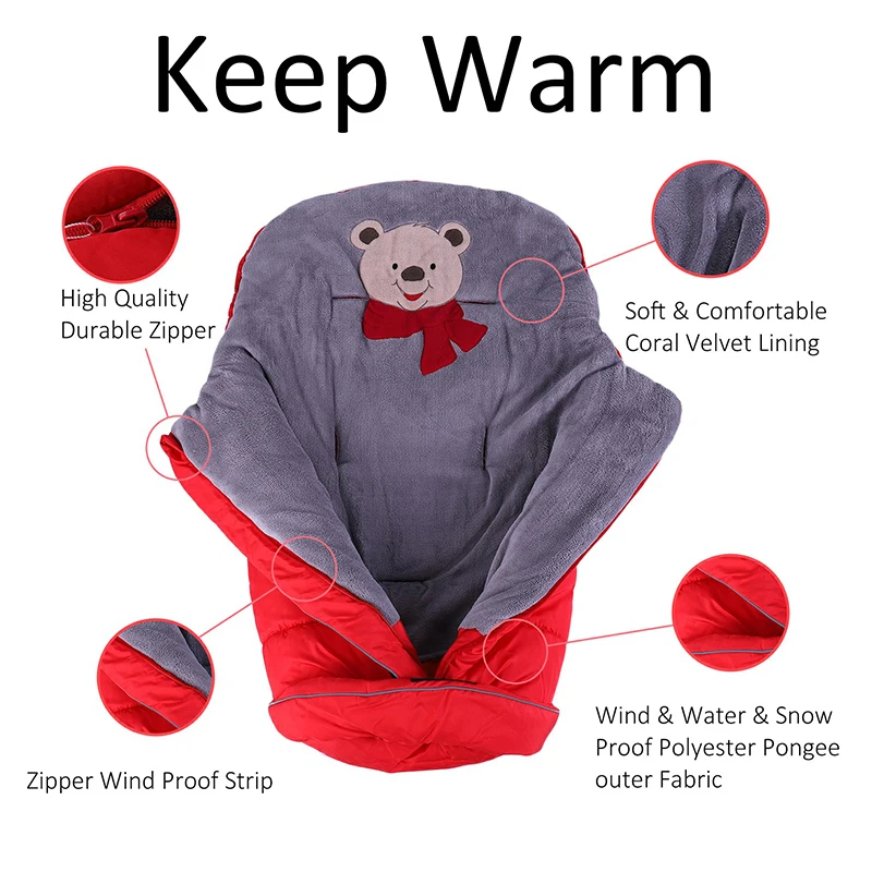 Зимний конверт для новорожденных, спальный мешок-кокон, утепленный хлопковый спальный мешок для коляски, водонепроницаемый детский спальный мешок Slaapzak