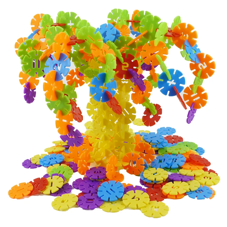 200Pcs/100Pcs Snowflake Building Blocks Toys Baby Children Educational Toys DIY Assembling Bricks for Children Gift GYH