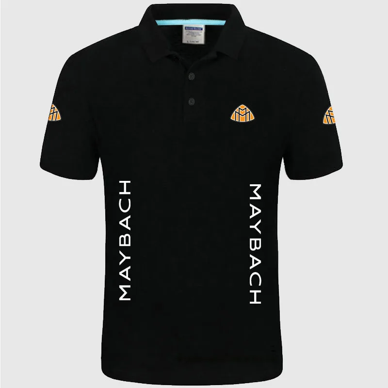 Men Polo Shirt Maybach Polos Button Short Sleeve Polo Shirt Homme Solid Summer