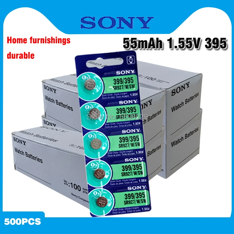 500 шт. Sony 100% оригинал 395 SR927SW 399 SR927W LR927 AG7 1 55 V батарея для часов кнопочная монетная