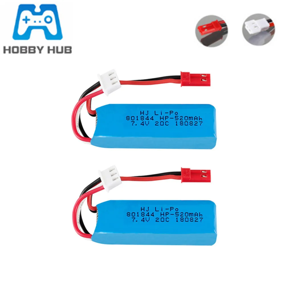 

2S 7.4v 520mAh 20c lipo battery For WLtoys K969 K979 K989 K999 P929 P939 RC Car Parts 801844 7.4v Battery for XKA600 RC Airplane