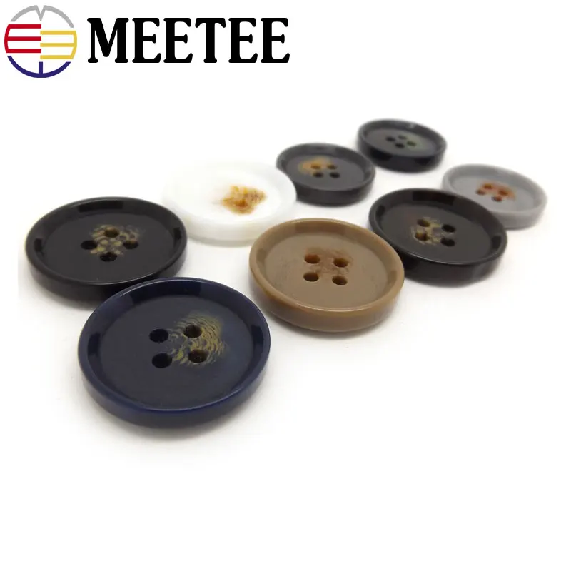 

50pcs high-grade resin black and white and blue grey brown coat m Navy buckle four eye suit buttons