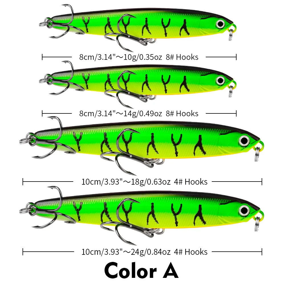 Bleistift sinkender Angelköder, Bass, hochwertige Tackle-Köder, harter Köder, lebensechter Minnow-Köder für Süßwasser, Salzwasser, 10/14/18/24 g – Detail 8