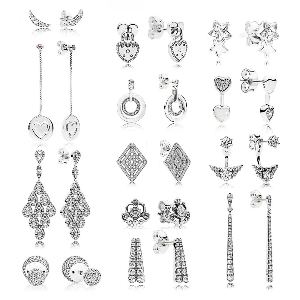 CHAMSS 100% 925 пробы Серебряный 1:1 Подлинная улыбка длинная фотозвезда геометрическое