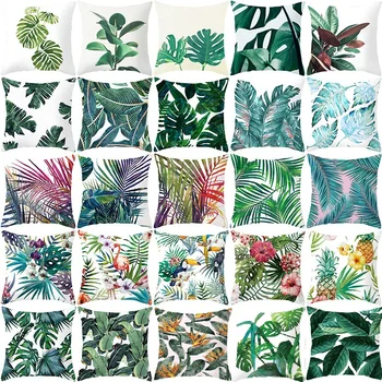

Nordic tropical plant pillowcase office lumbar cushion pillowcase green plant pillowcase Outdoor sofa decoration