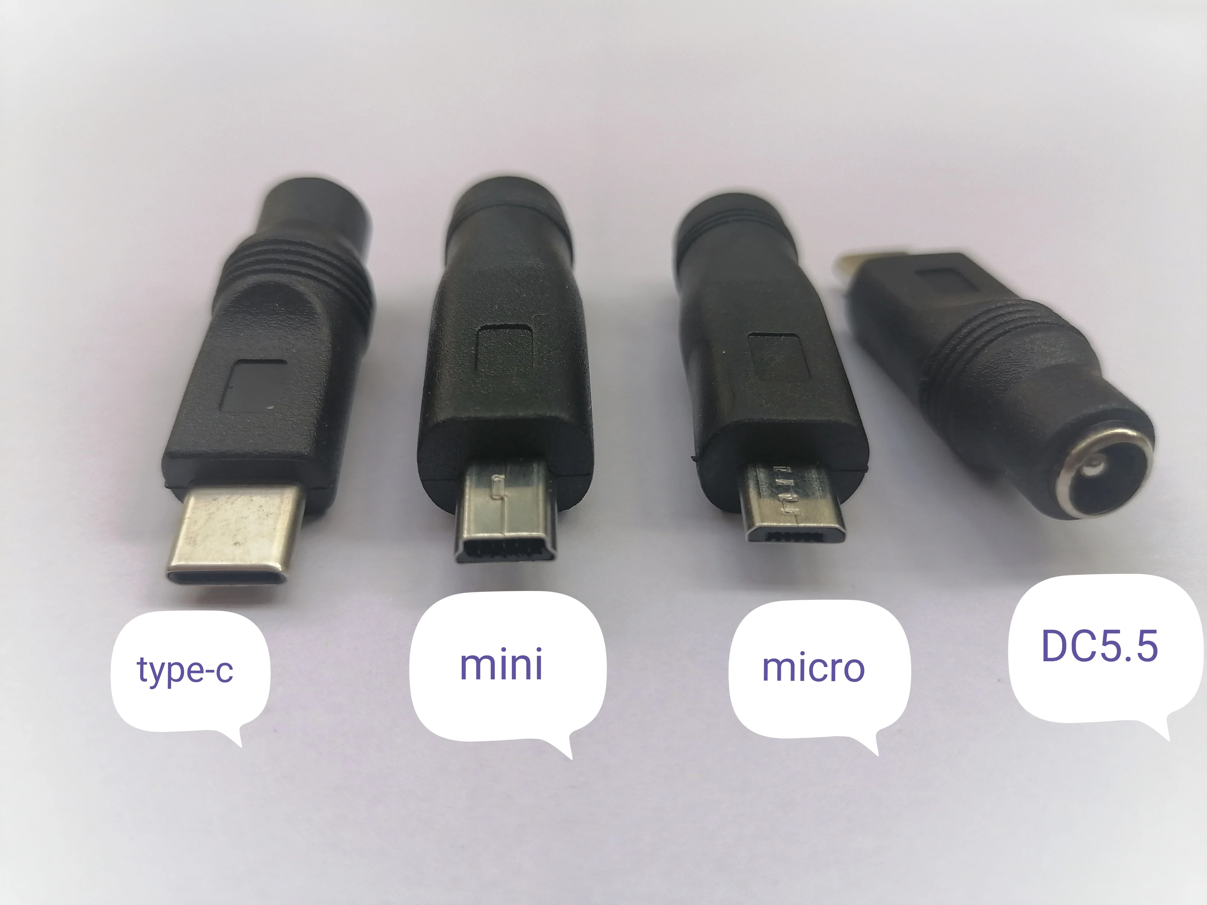 Conector de alimentación USB 5,5 tipo C, adaptador Mini USB y Micro USB de  2,1x3,1mm, USB C tipo c, 5,5mm x 2,1mm, 1 o 3 unidades| | - AliExpress