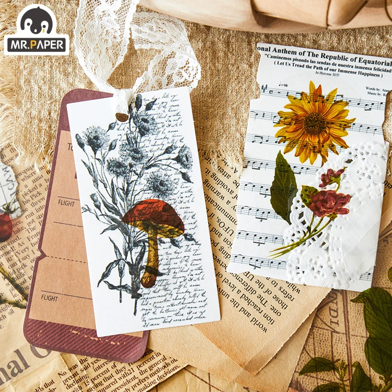 

Mr.paper 6 Designs 7Pcs/lot Plant Deco Stickers Flower Mushroom Sunflower Journal Toy Plants Deco Album DIY Stationery Stickers