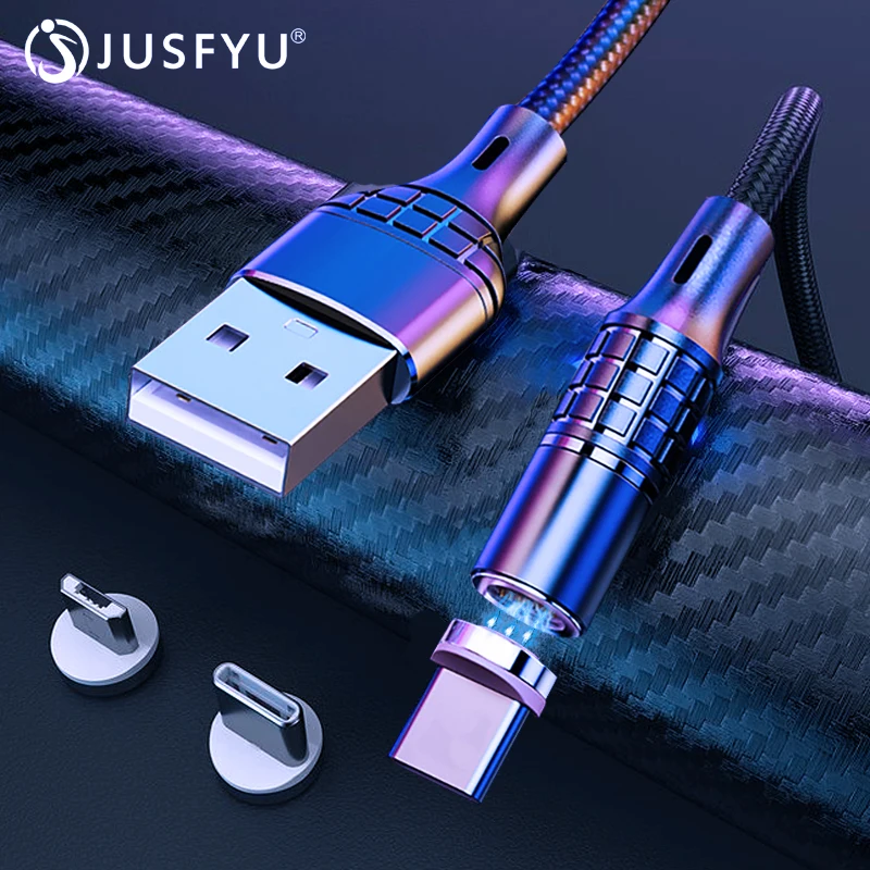 3а светодиодный магнитный usb-кабель для быстрой зарядки usb-кабель типа C для Xiaomi samsung, зарядный кабель Micro USB кабель 8 pin для iPhone 6