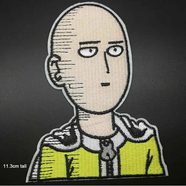 Big Size Anime Full Embroidery Bald Man One Punch Man One Punch Man Iron On Embroidered Clothes Patches For Clothing Wholesale Patches Aliexpress