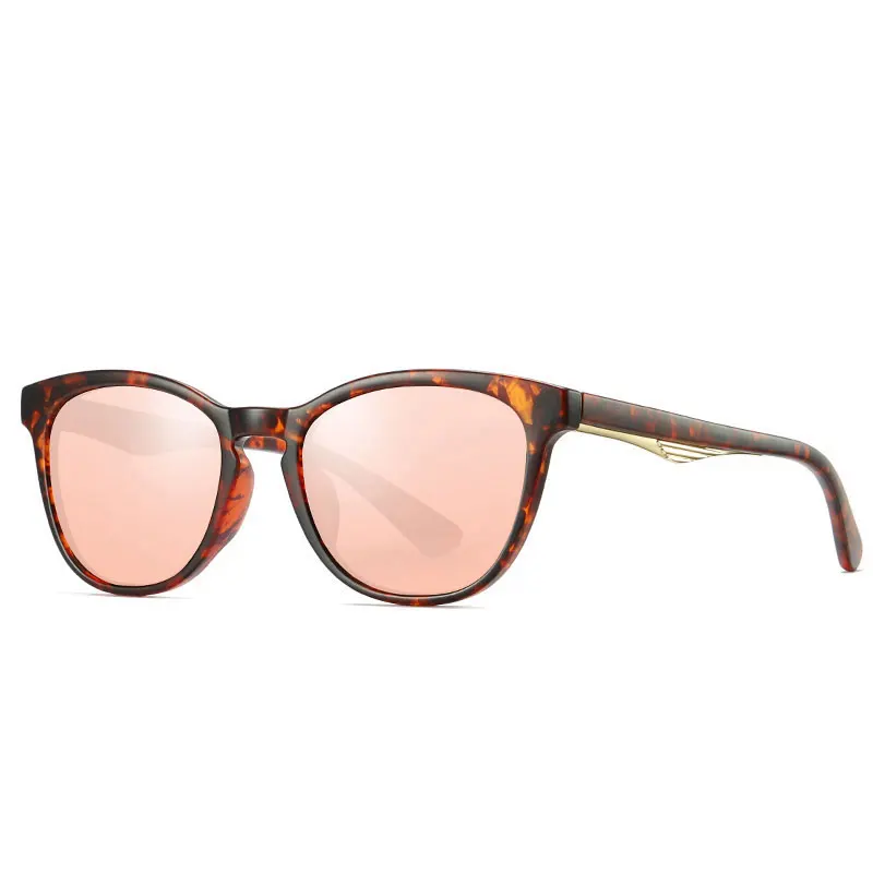 Новые фирменные дизайнерские солнцезащитные очки кошачий глаз, женские винтажные металлические очки для женщин, зеркальные ретро солнцезащитные очки UV400 - Цвет линз: C1 PINK