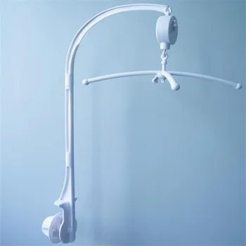 

White Baby Crib Mobile Bed Bell Toy Holder Arm Bracket + Wind-up Music Box Baby toys Carousel Rattles Bracket Set