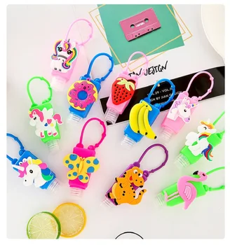 

1PC 30MLSilicone cute cartoon Unicorn Animal Mini Hand Sanitizer Disposable No Clean Detachable Cover Travel Portable Safe Gel