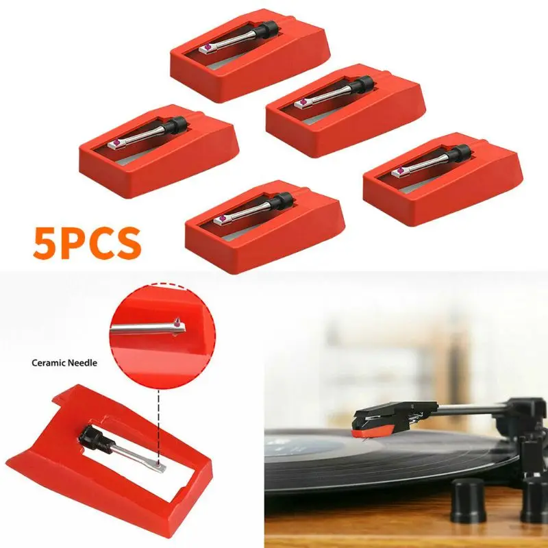 

5PCS Replaced Aluminum Record Player Needle Stylus for Turntable Repair Parts