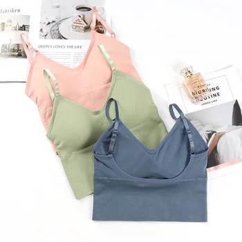 Sports Bras Women Girl Underwear Seamless Bra U Type Backless Bra Running Yoga Sport Tops Push Up Cotton Solid Sports Bra 3