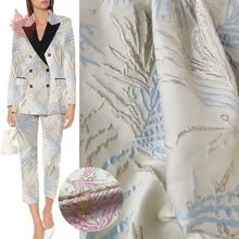 Французский стиль розовый синий Рельефный цветочный Металлик Жаккардовая парча ткань для платья ткань tela tecidos stoffen SP5442