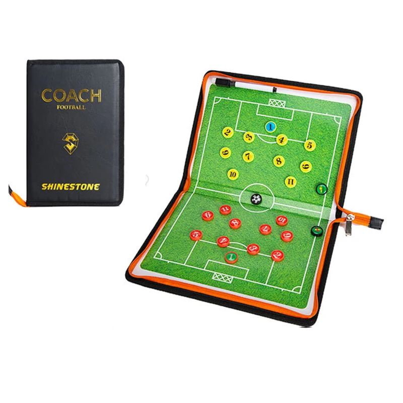 Zipper tactic board2 Портативная футбольная тактическая доска, Складная магнитная кожаная футбольная тренерская тренировочная доска для соревнований, стираемая тактическая доска для футбольного мяча - Цвет: Zipper tactic board2