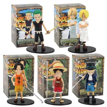 

15cm 5styles One Piece The Grandline Children Luffy Ace Sabo Zoro Sanji PVC Action Figure Toys Dolls
