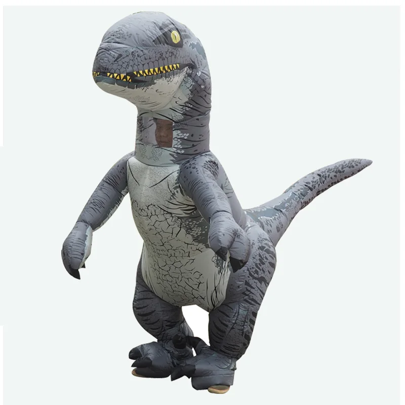 Hot Sale Inflatable Velociraptor T Rex Dinosaur Costume Cosplay Fantasy Halloween Party For Adult (1)