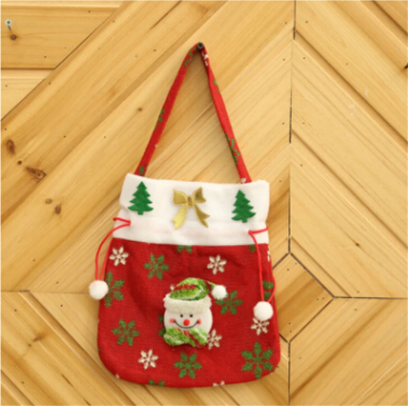 20x24cm Santa Claus Christmas Candy Bag Elf Elk Pants Treat Pocket Home Party Gift Decor - Цвет: 20x24cm