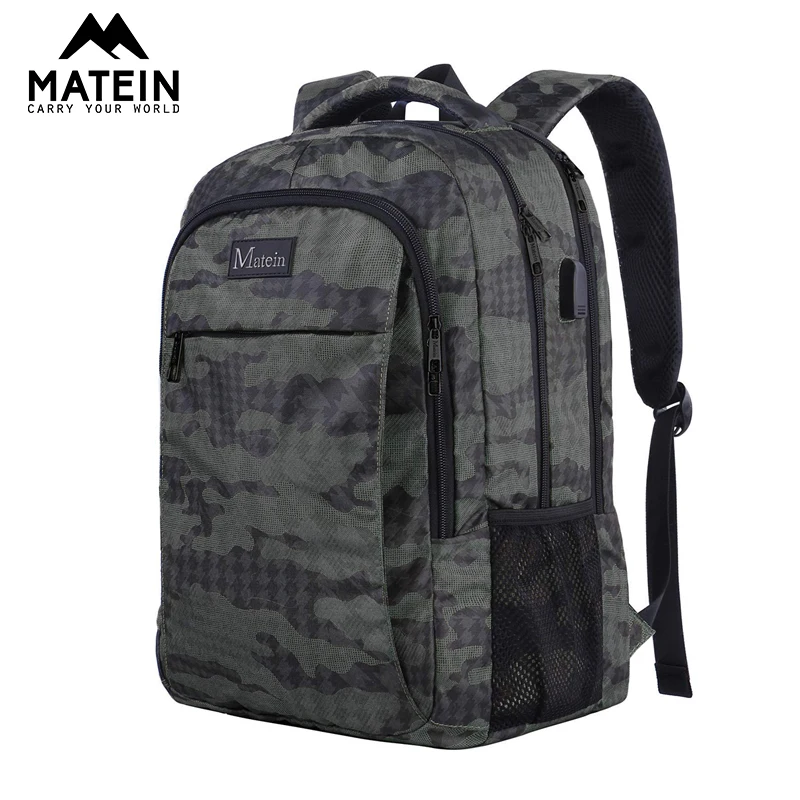 Camo Matein рюкзак на плечо с защитой от кражи для мужчин, 15,6 дюймов, мужской рюкзак для ноутбука, повседневные школьные сумки для мальчиков, деловые дорожные мужские рюкзаки - Цвет: Camo