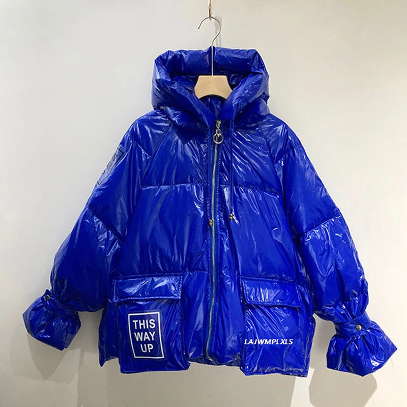 2020 New glossy hooded Winter coat Women coat