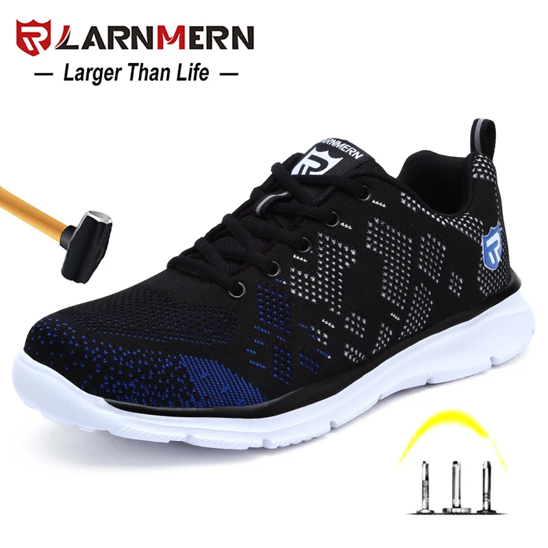 LARNMERM/безопасная обувь; Рабочая обувь со стальным носком; Удобная легкая дышащая обувь для строительства; Обувь для защиты от производителя