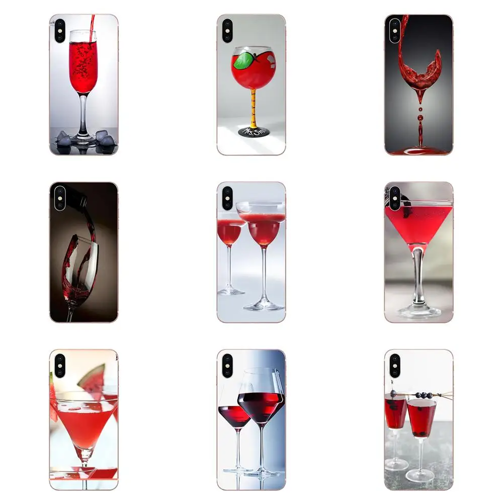 Печать рисунок ТПУ стекло красного вина стиль для Xiao mi 3 4 4C 4i 5 5s 5X6 6X8 SE Pro Lite A1 Max x 2