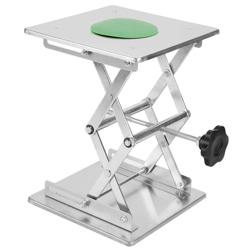  Stainless Steel Laboratory Lifting Platform Stand Lab Jack Scissor Stand Rack 200 x 200 x 280mm Adj