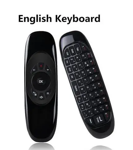 Беспроводная клавиатура C120 Английский Русский 2,4G RF Air mouse пульт дистанционного управления с голосовой подсветкой для Android Smart tv Box X96 MAX - Цвет: Белый