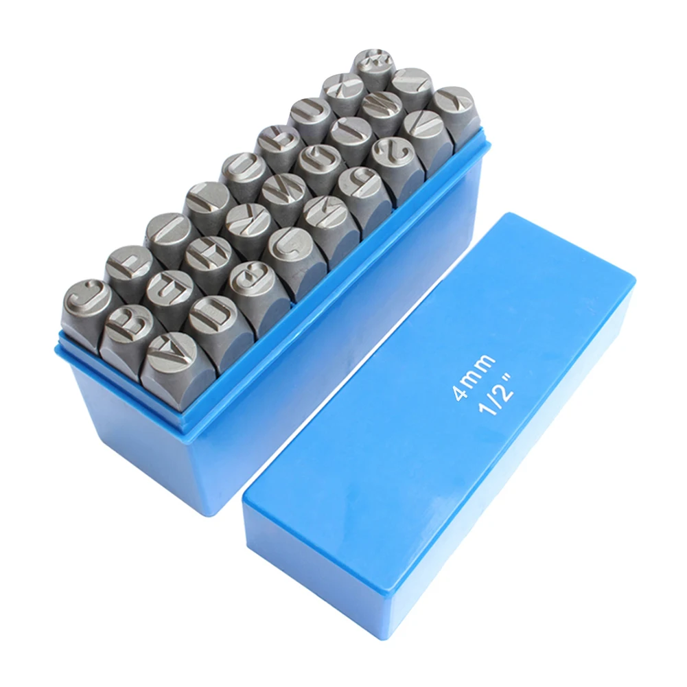 

27pcs Hardened Stamping Craft Durable Home DIY Carbon Steel Capital Hand Tools Belt Alpha Arts Leathercraft Letter Punch Set