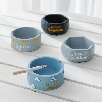

Resin lovely Ashtray Home Living Room Decoration restaurant Cafe Bedroom Study Decorative Ashtray Round Shape Smoking Ash Try