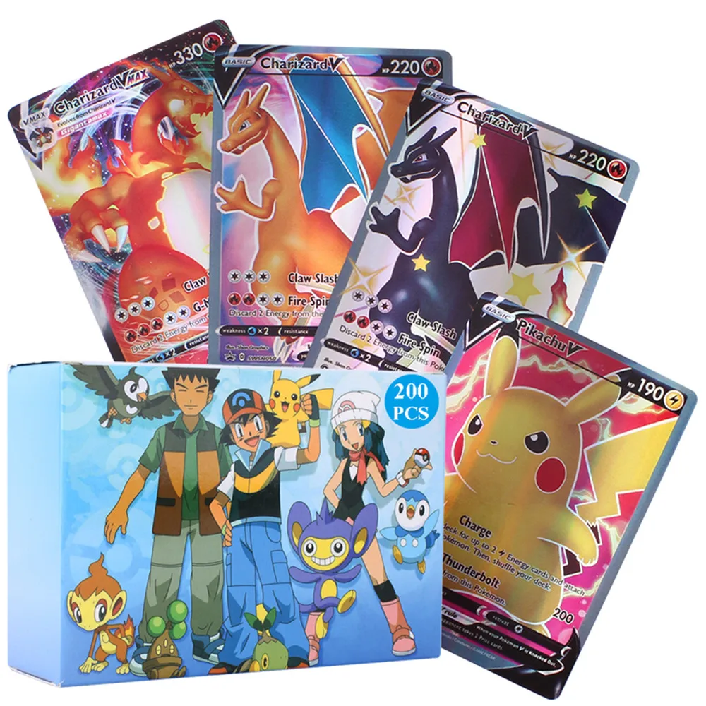 Juego de cartas coleccionables de Pokémon para niños, juguete de Cartas coleccionables de Pokémon Vmax GX Tag Team EX Mega, 2021