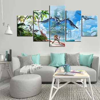 

5 Pieces Video Game Horizon Forbidden West Canvas Art Wall Picture Paint By Numbers Wallpaper Room Decor Artwork