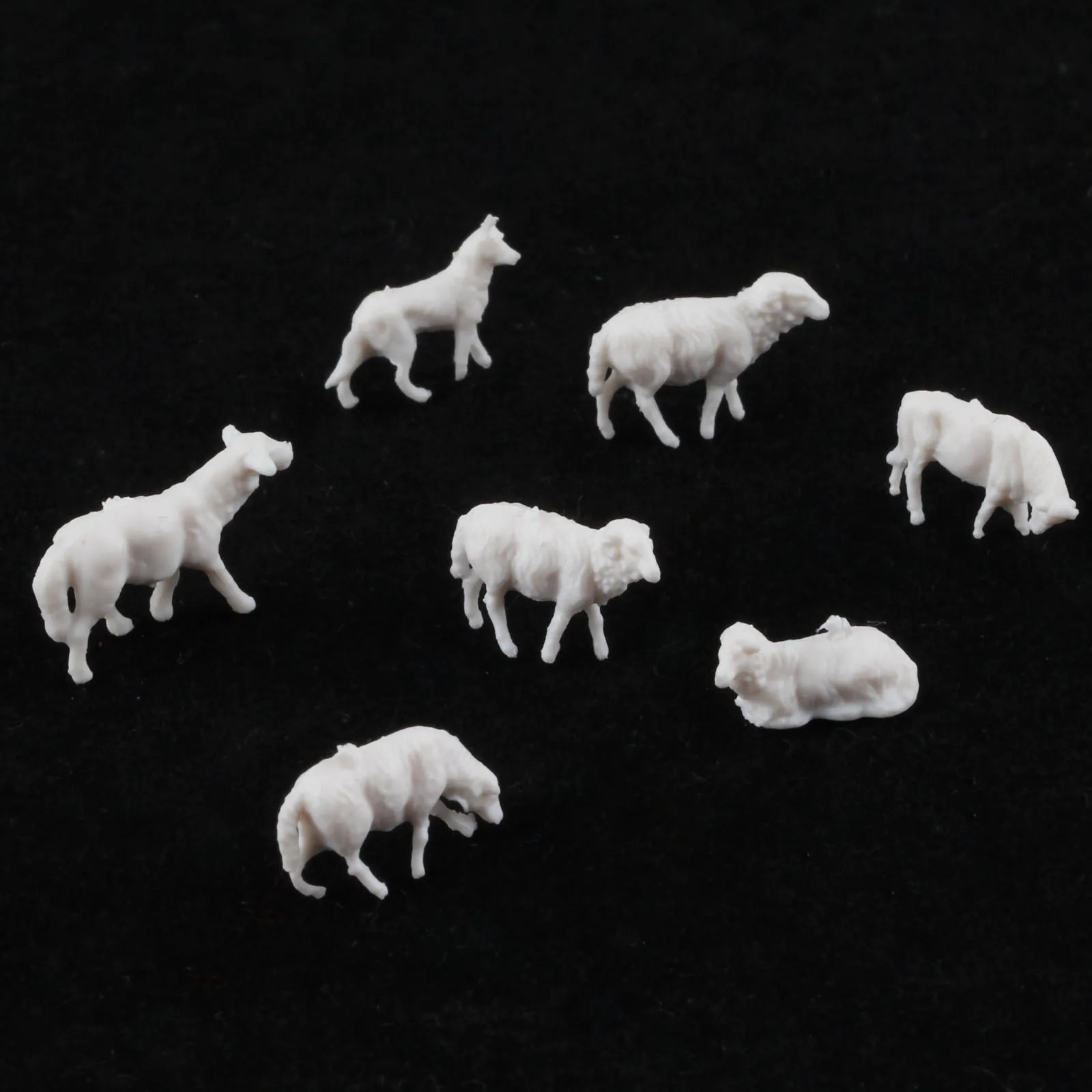 1:87 Model Sheep 10mm UnPainted Farm Animals Sheep HO Scale Model For Train Doll House Room Box House 30Pcs miniature figurines,miniature ornament,miniature duck figurines